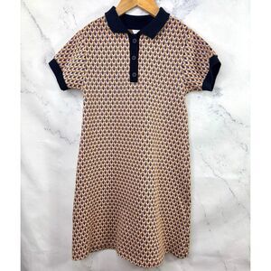 ZARA Vintage 60s inspired Polo shirt dress shift 10 youth RETRO MOD Motif Orange